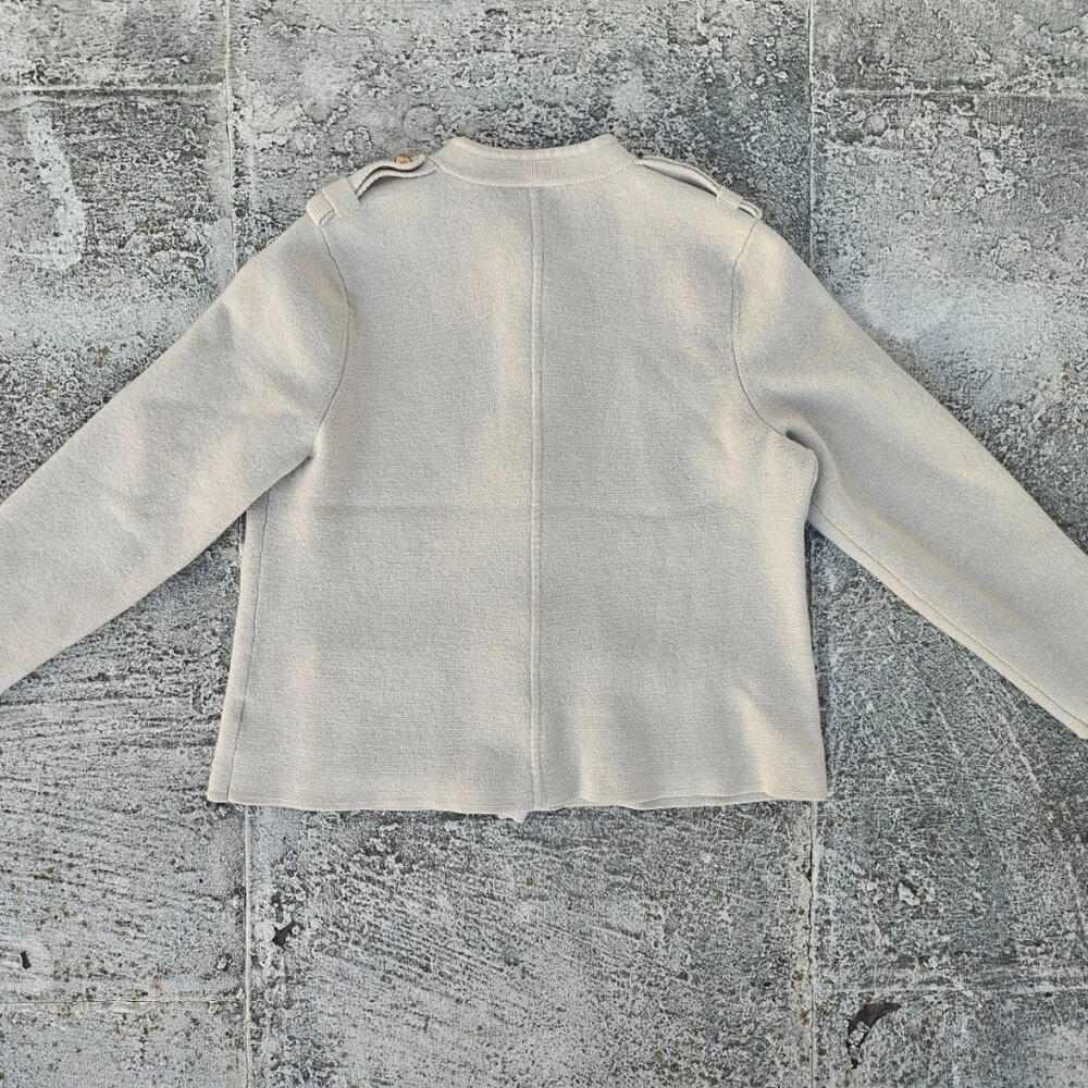 Pure Merino Wool Talbots Ladies Sweater Long Sleeve Gold Tone Button XLP Petite - Picture 5 of 9